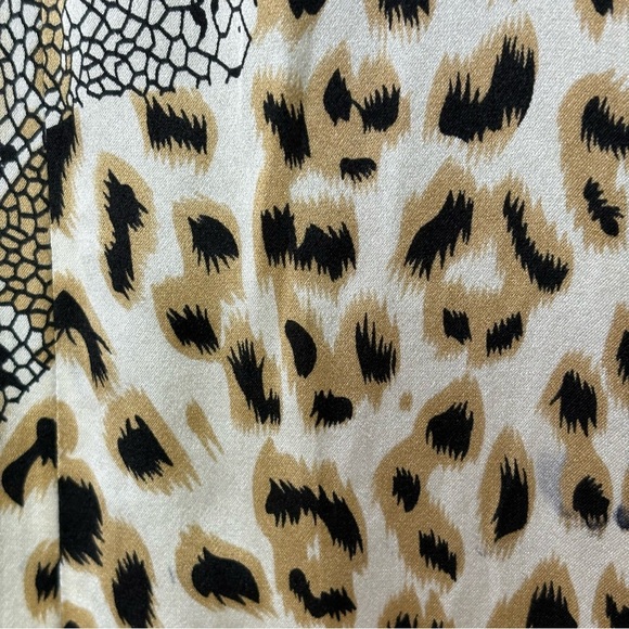 CAROLINE ROSE Vintage 100% Silk Long Tunic Blouse Top Shirt Leopard Snakeskin L - Picture 11 of 17